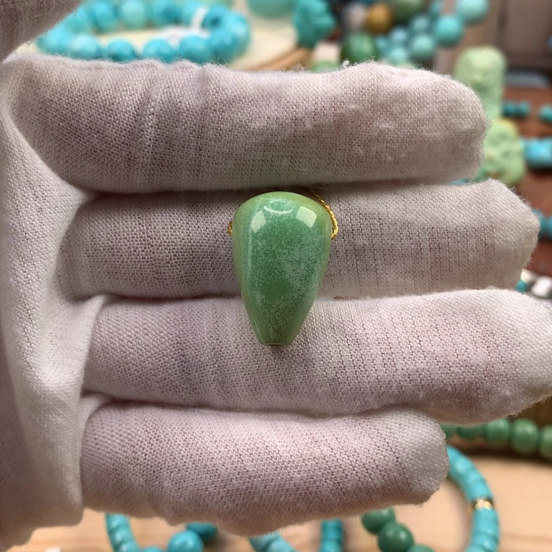 绿松石未镶嵌珠宝奇石特色三通14mm