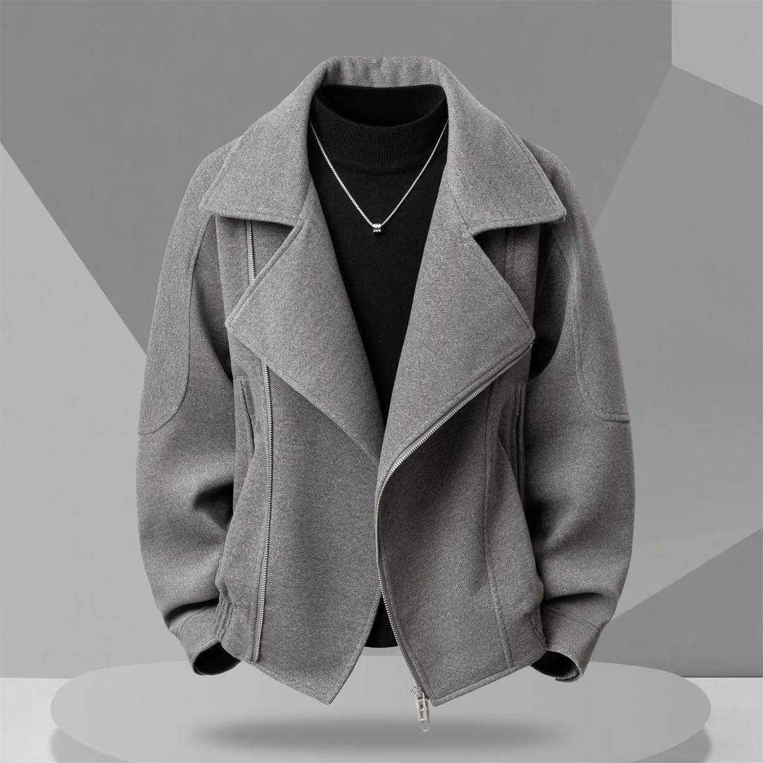大衣男款冬季潮流宽松西装领小香风夹克式毛呢高品质加厚保暖外套