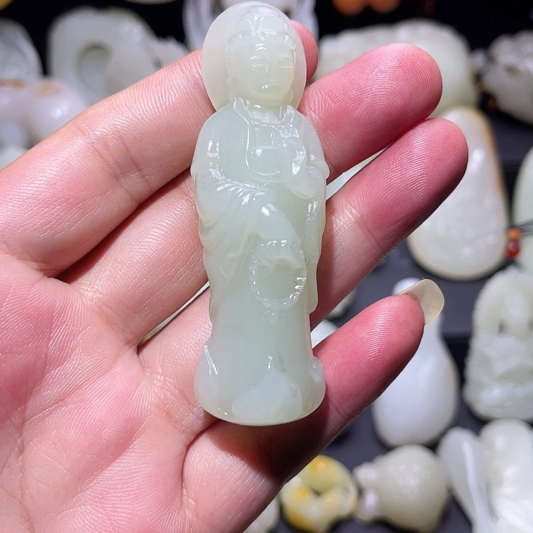 青***笺和田玉未镶嵌挂件