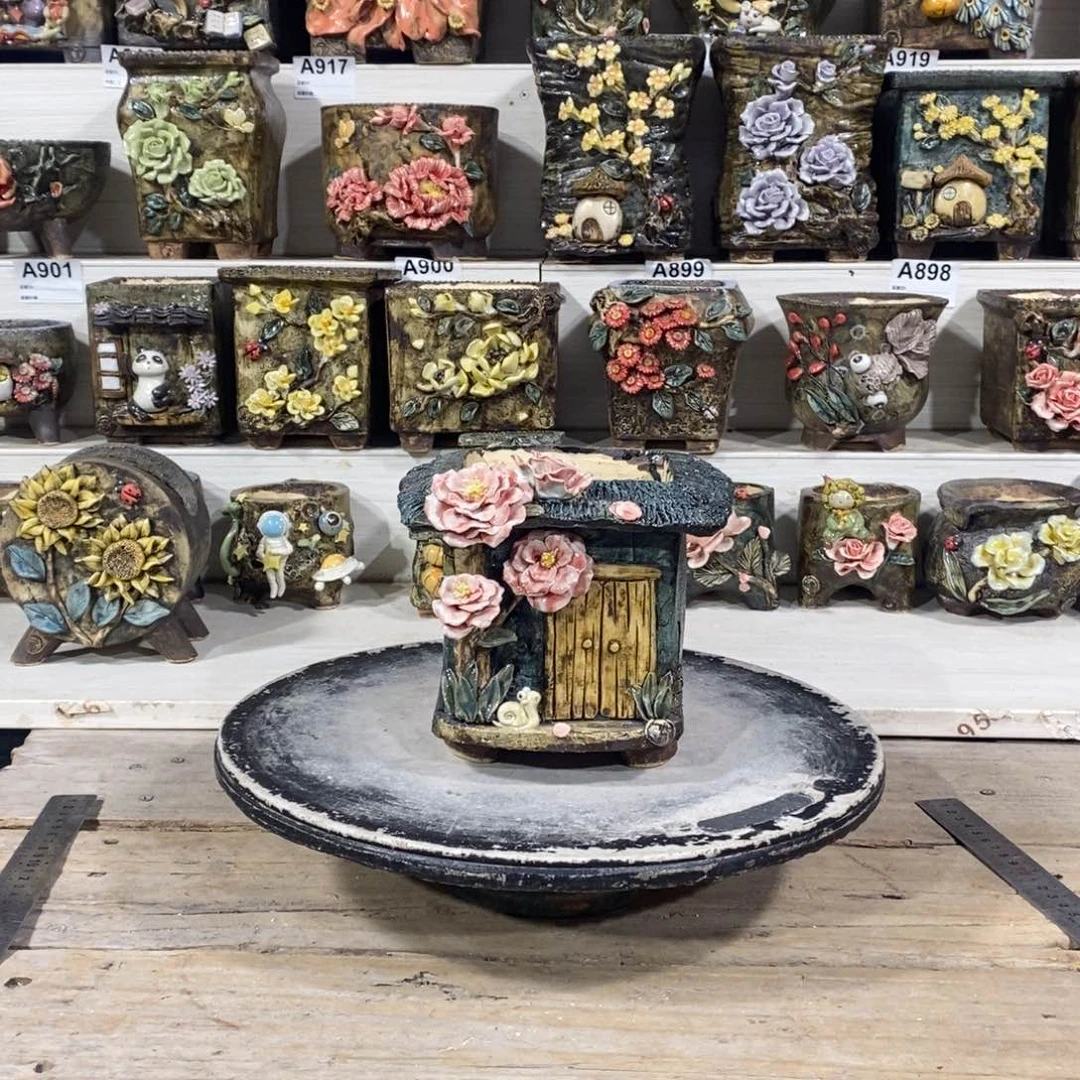 红陶青藤花器多肉花盆