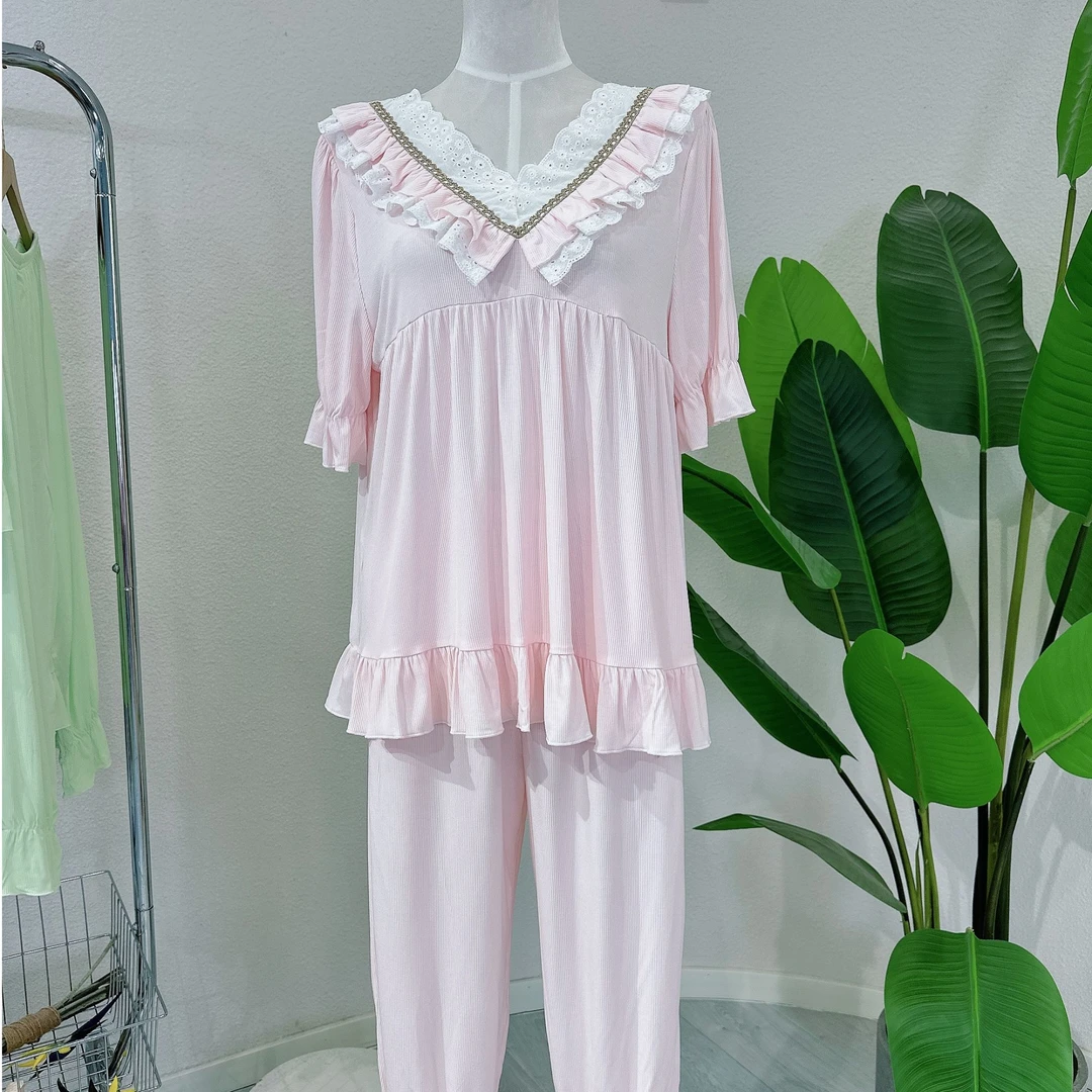 pinkgrape2025睡衣女套长袖欧若风可外穿家居服2578116