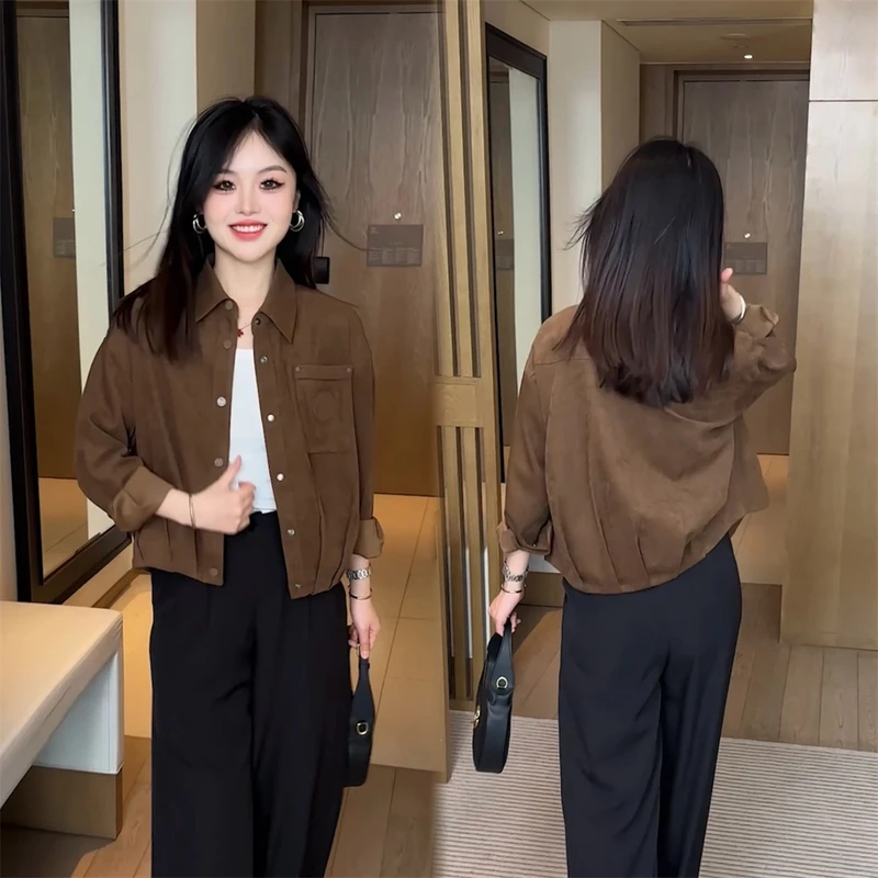 春季新款显瘦气质长袖洋气时尚短款百搭韩版休闲外套宽松复古春秋