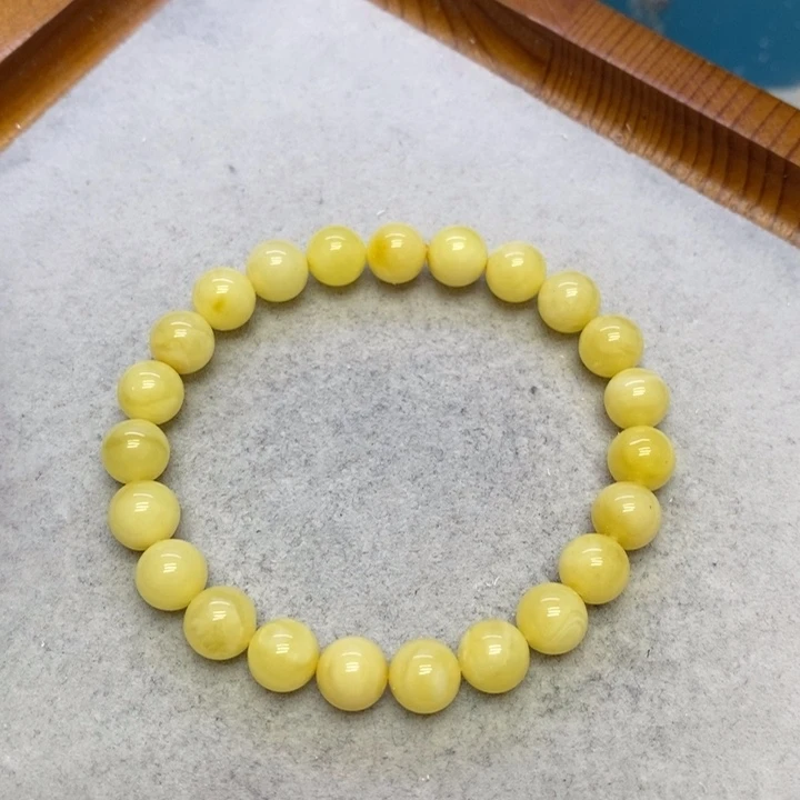 蜜蜡裸石未镶嵌手串