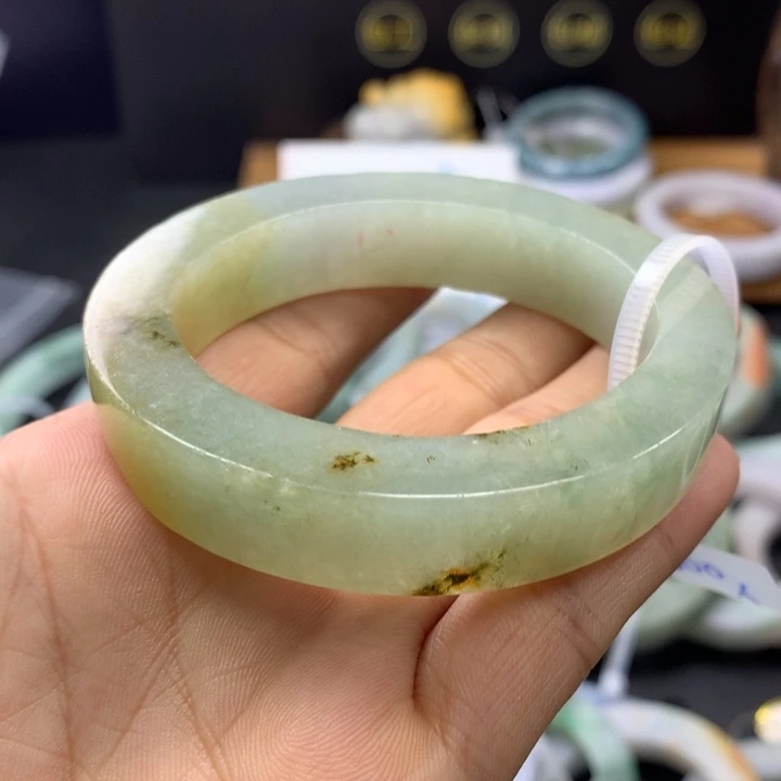 定制翡翠手镯未镶嵌54/57贵妃 冰黄