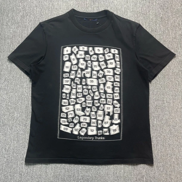 95新 LouisVuitton/路易威登 数字拼图黑色短袖/XXL码/95新/12297