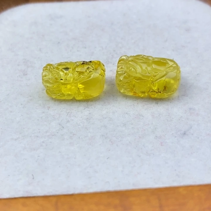 琥珀未镶嵌裸石微瑕花粉卡10