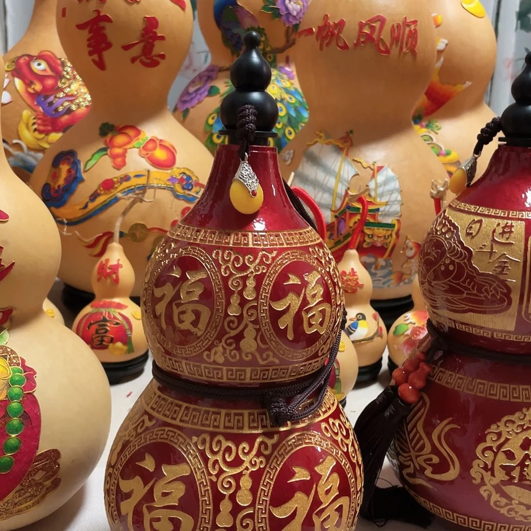 奔***杨有机玻璃葫芦福禄全福