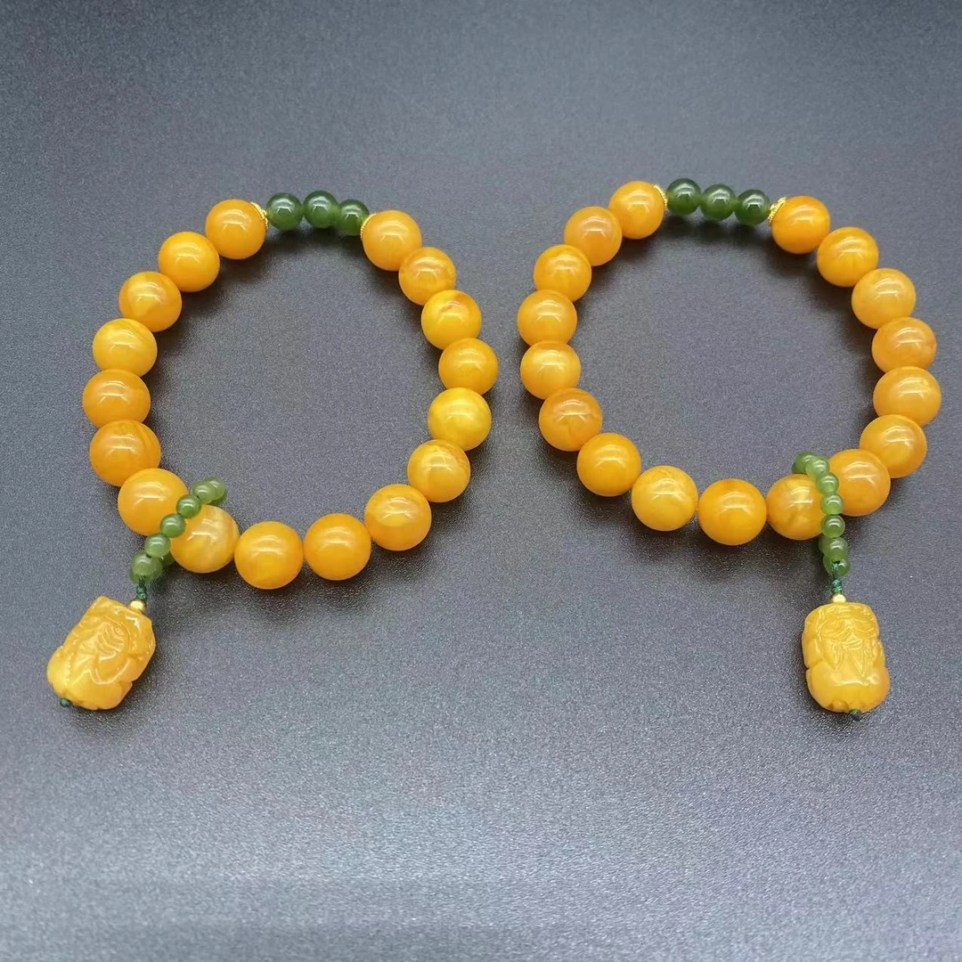 【乌达齐珠宝】【婉玉】9mm+老蜡貔貅跑环手串@多样性只发其中一件