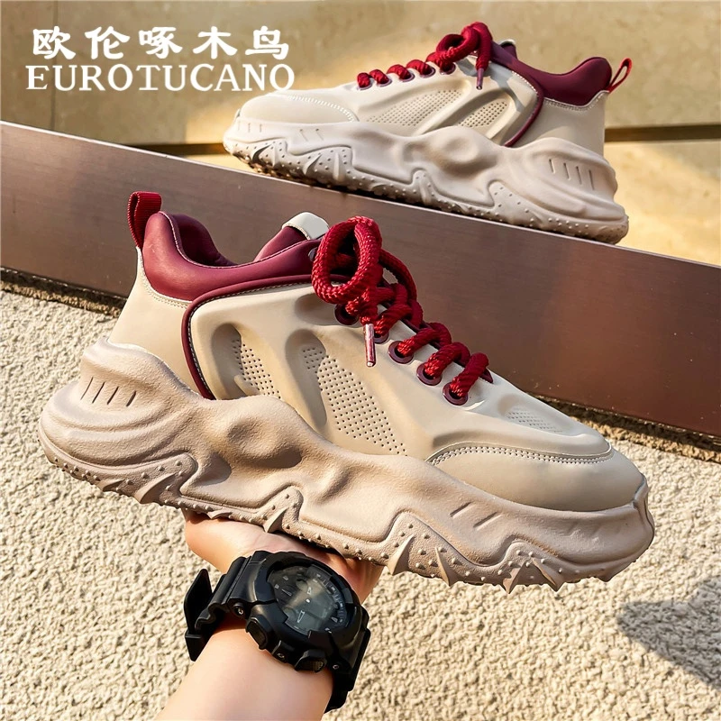 欧伦啄木鸟EUROTUCANO男鞋秋季潮流透气运动鞋子男款厚底老爹鞋