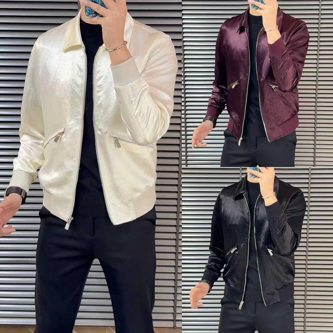 小雨男装｜1768 春夏新品定制100%醋酸高奢欧货男士夹克S