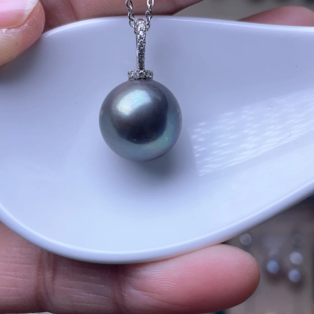 淡水珍珠吊坠银S925镶嵌