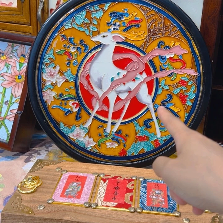 春***晚瓷片瓷板画艺术作品