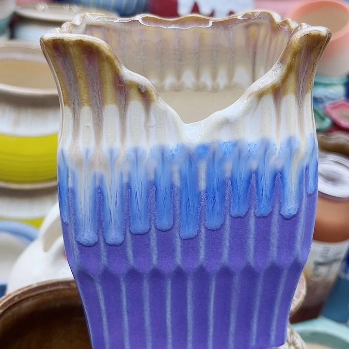 多肉绿植陶瓷花盆9.9包邮，有孔