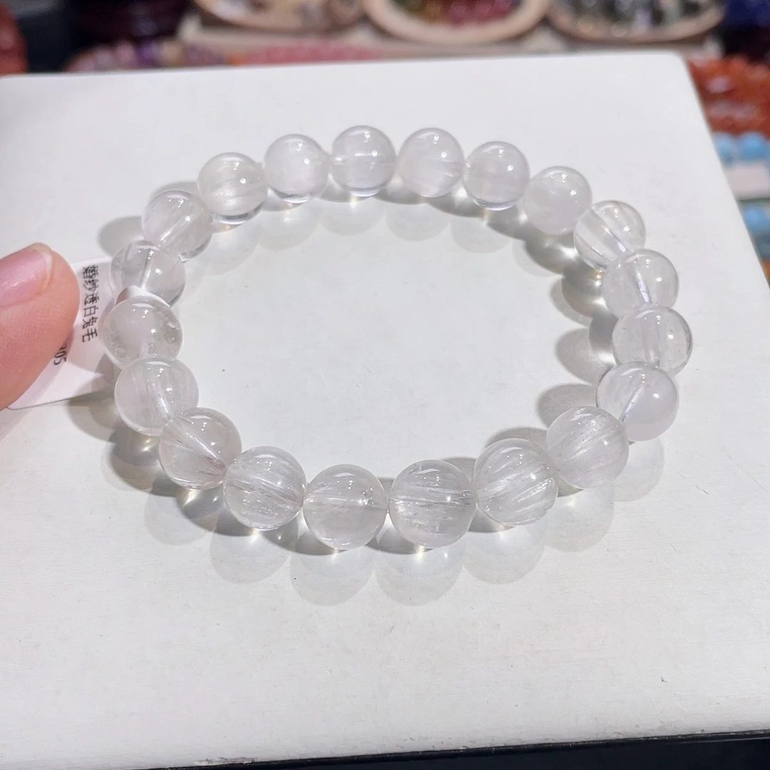 水晶手链未镶嵌婚纱透白兔毛10.3mm