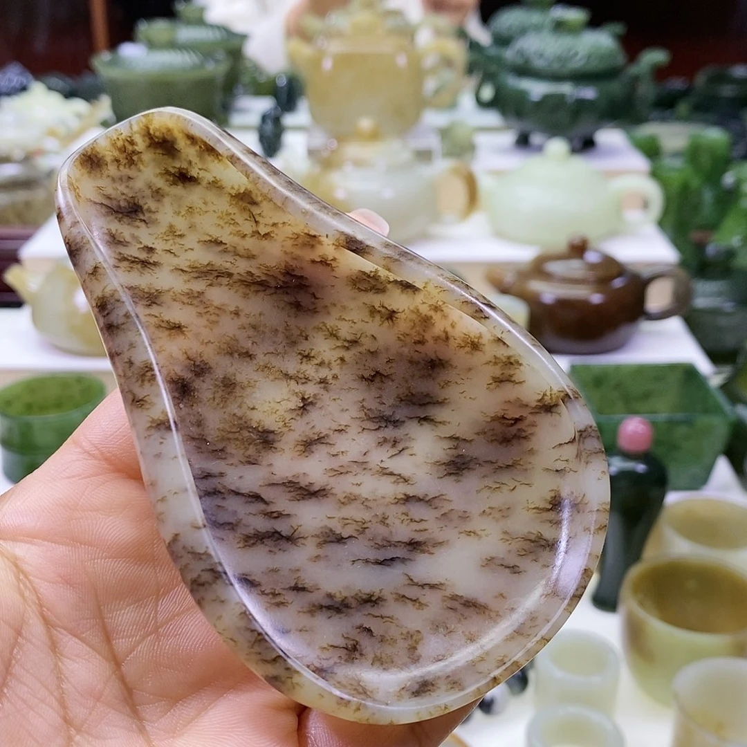 和田玉茶则未镶嵌