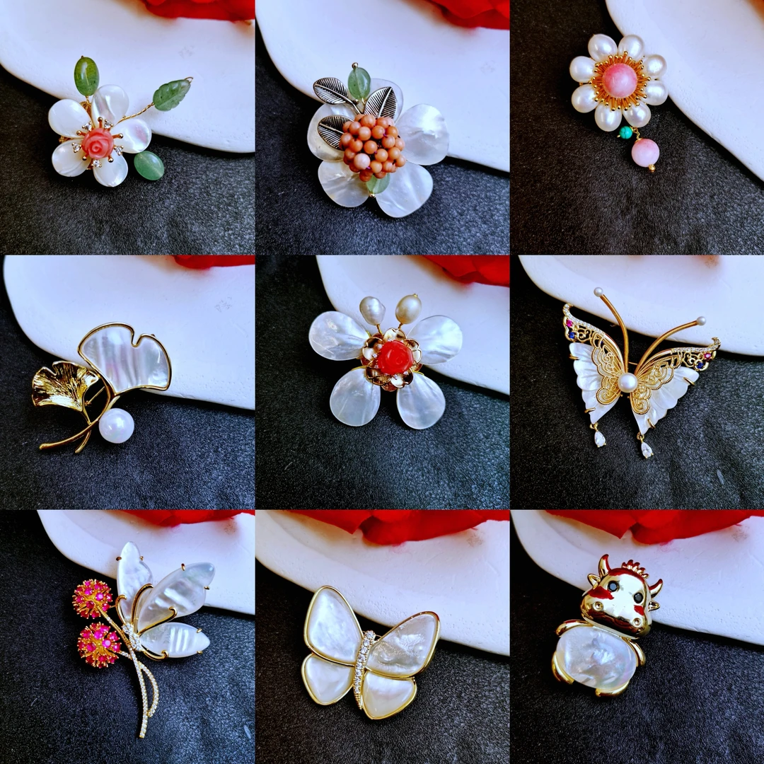 铜合金胸针 （B系列）轻奢高定款贝胸针