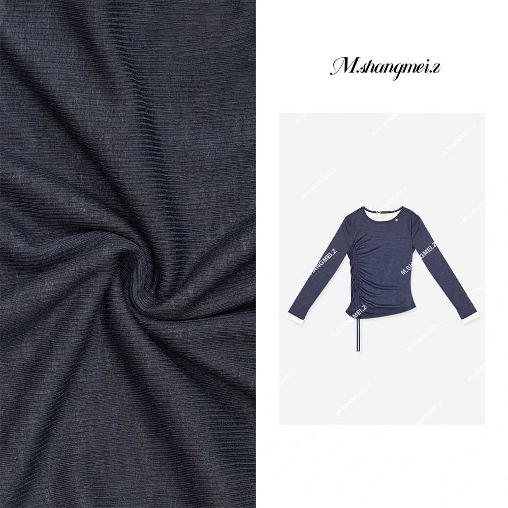 M.SHANGMEI.Z/沐熙【九分篮】美大哥侧抽绳一粒扣长袖上衣X012048