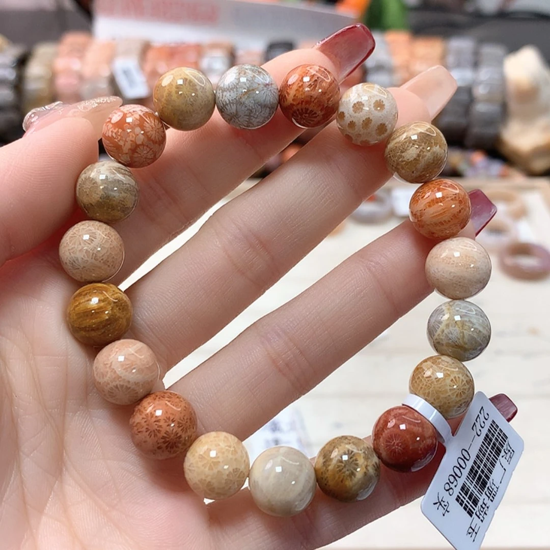 硅化珊瑚（珊瑚玉）手链未镶嵌暴****士455