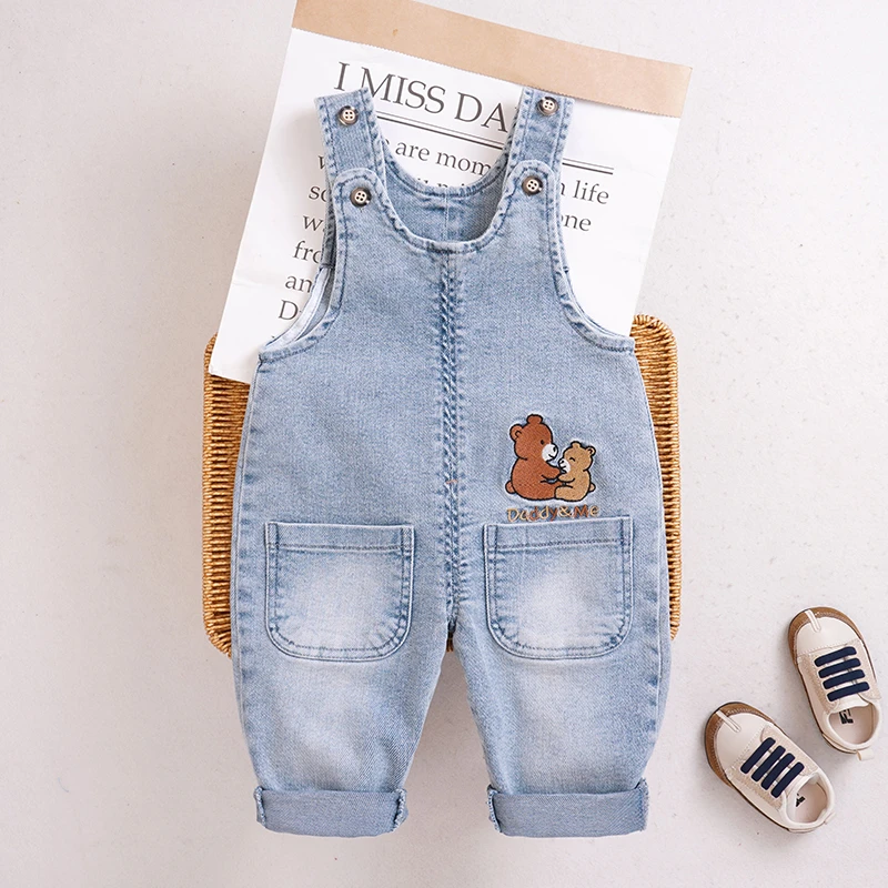 宝宝背带裤春季新款0-4岁男女儿童软牛仔清新百搭婴儿连体衣
