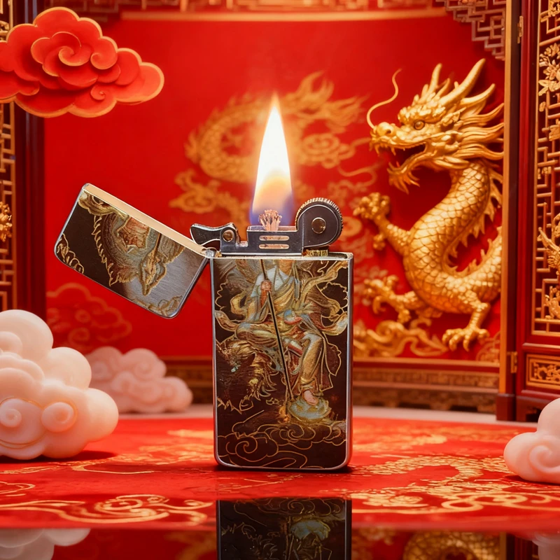 ZORRO佐罗Air超薄纯铜珐琅彩绘工艺鎏金描边煤油打火机送男友礼物