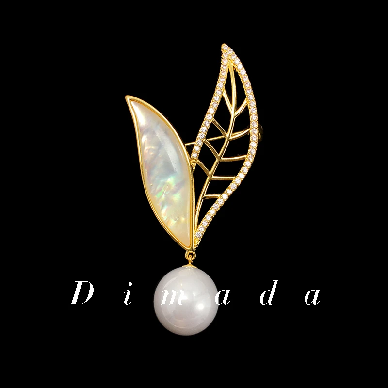 合金胸针 d1149两片叶子轻奢镂空叶子设计西装胸针胸花别针女高档