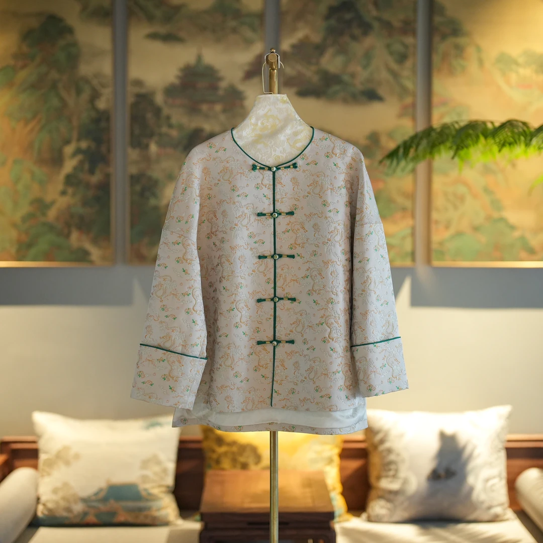 蓝大【雅琪】桑蚕丝新中式长袖外套7265