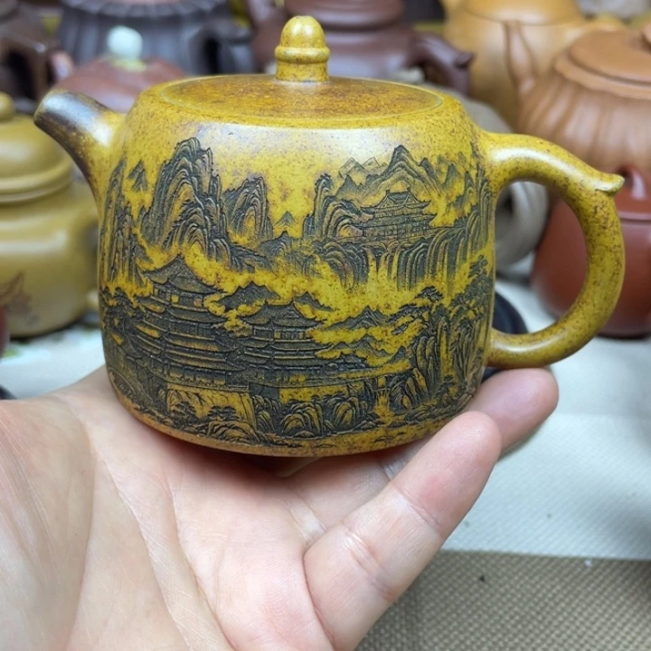 爱***茶茶壶紫砂紫砂壶黄金段柴烧井栏200cc