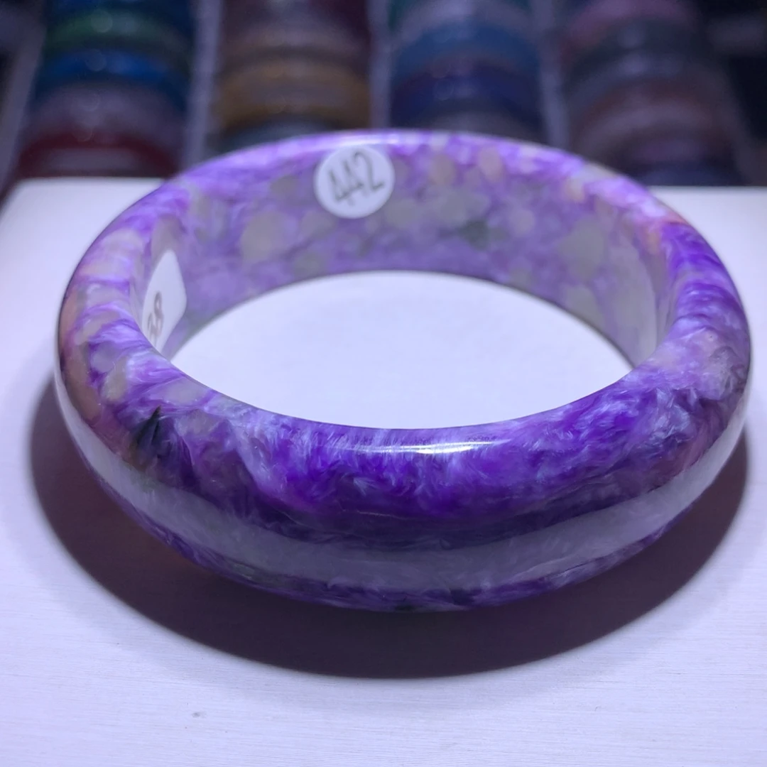 水晶手镯银S925镶嵌紫龙晶58圈442