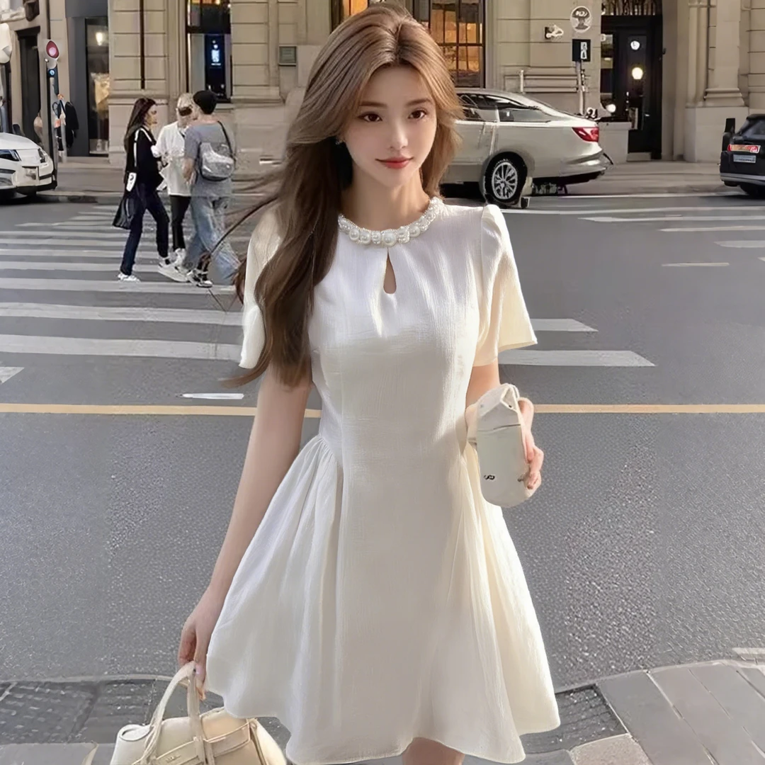 A2025高贵气质名媛风连衣裙女夏季新款小香风高级感小短裙D0774