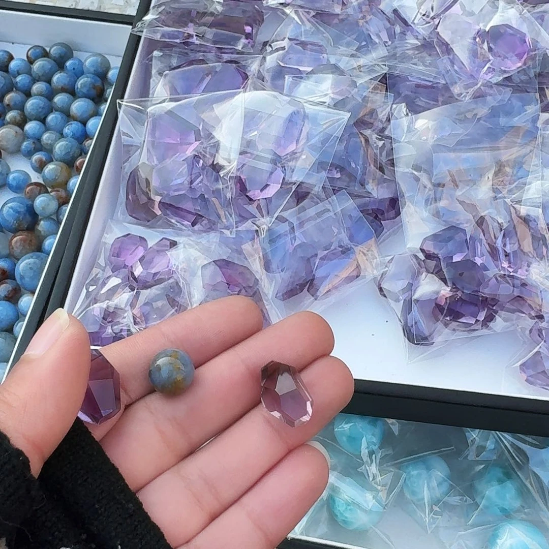 水晶紫水晶随行未镶嵌水*心