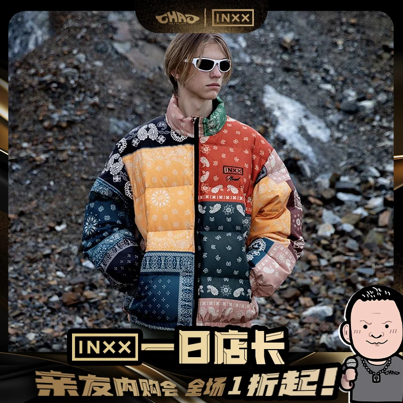 【车澈专属】【inxxstreet】潮牌冬季花色羽绒服情侣ISD4151658