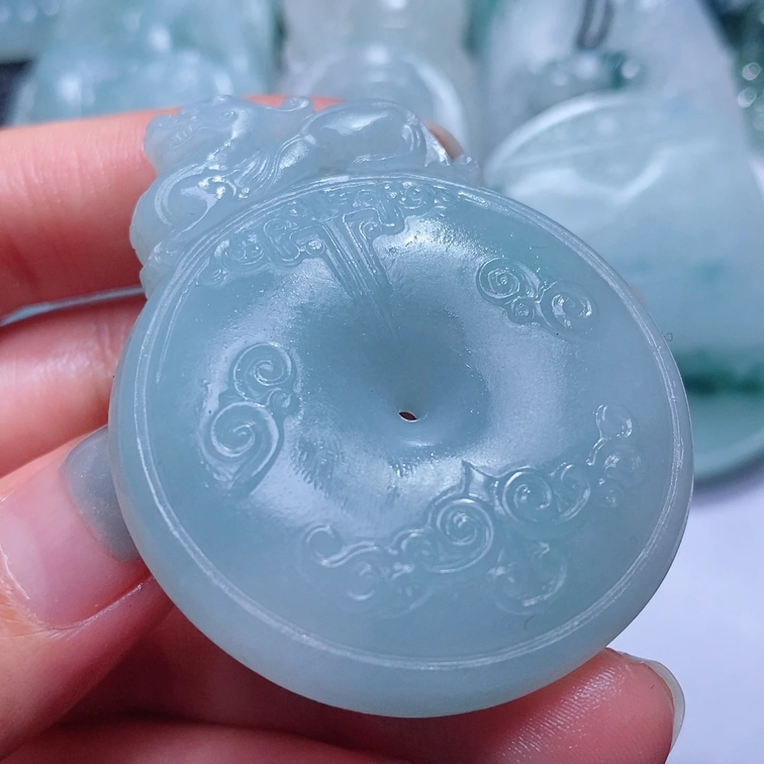 定制翡翠未镶嵌毛货付款后确认抛光