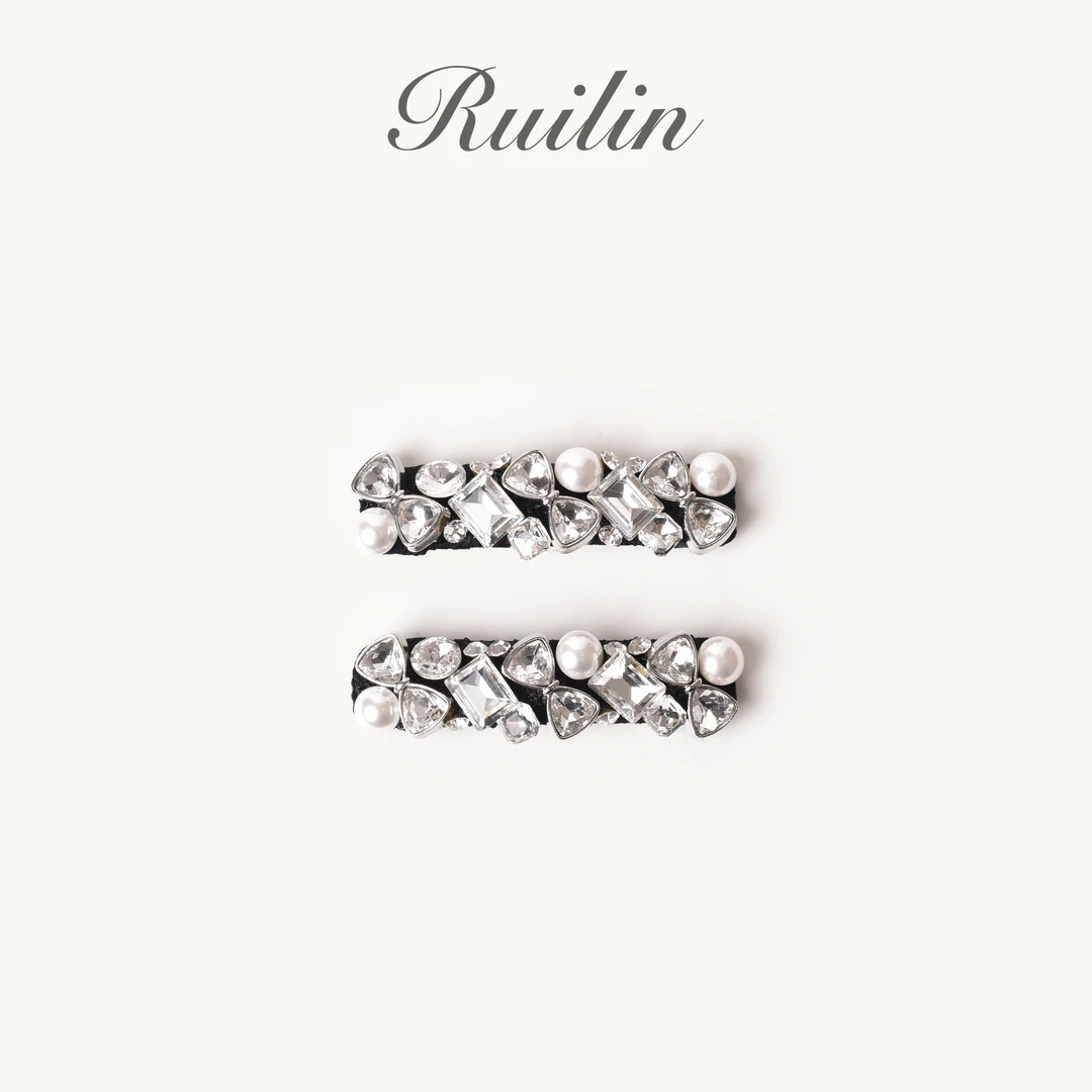 RUILIN【珠珠闪闪】发夹蝴蝶结带珠带钻气质时尚精致