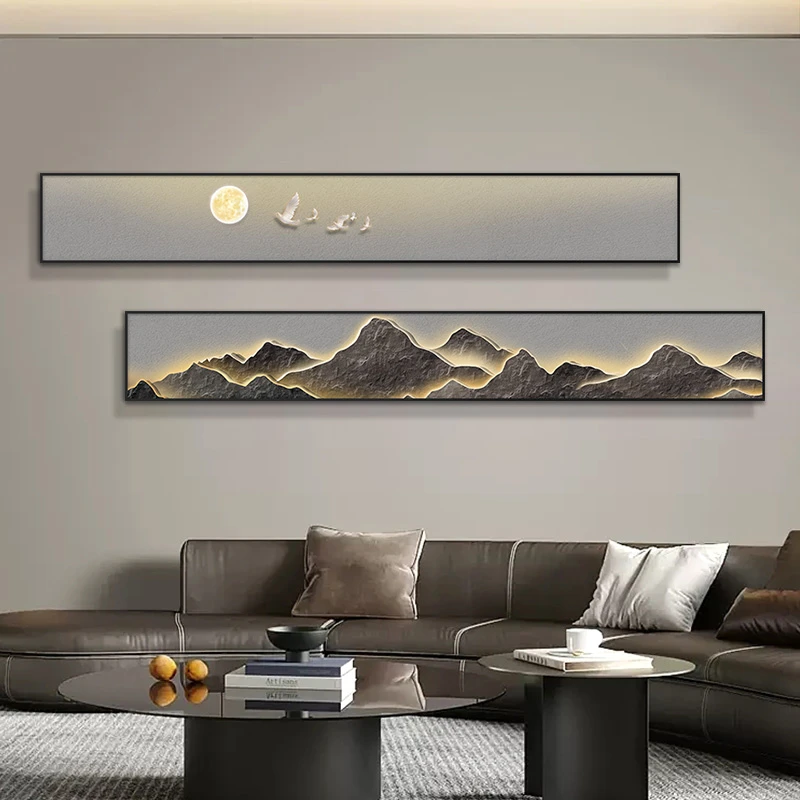 晶瓷装饰画 沙发背景墙有机玻璃挂画 铝合金边框装裱挂画山20150