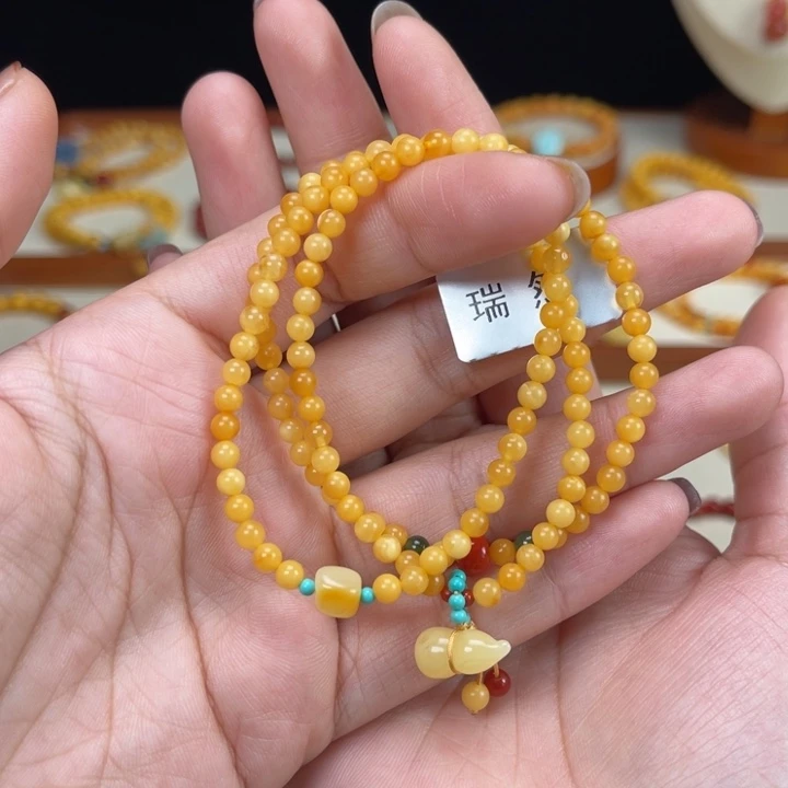 琥珀未镶嵌手链蜜蜡