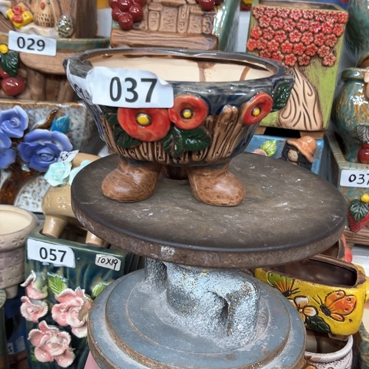 紫砂花盆粗陶材质多肉花盆