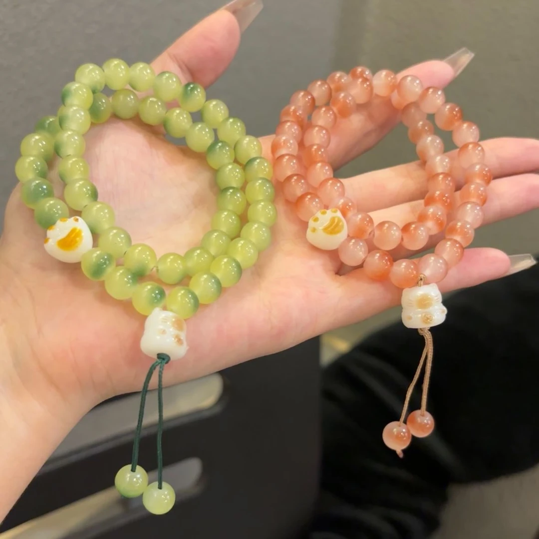 【MY】可爱猫爪菩提双圈手串学生绕指柔文玩手链礼物饰品