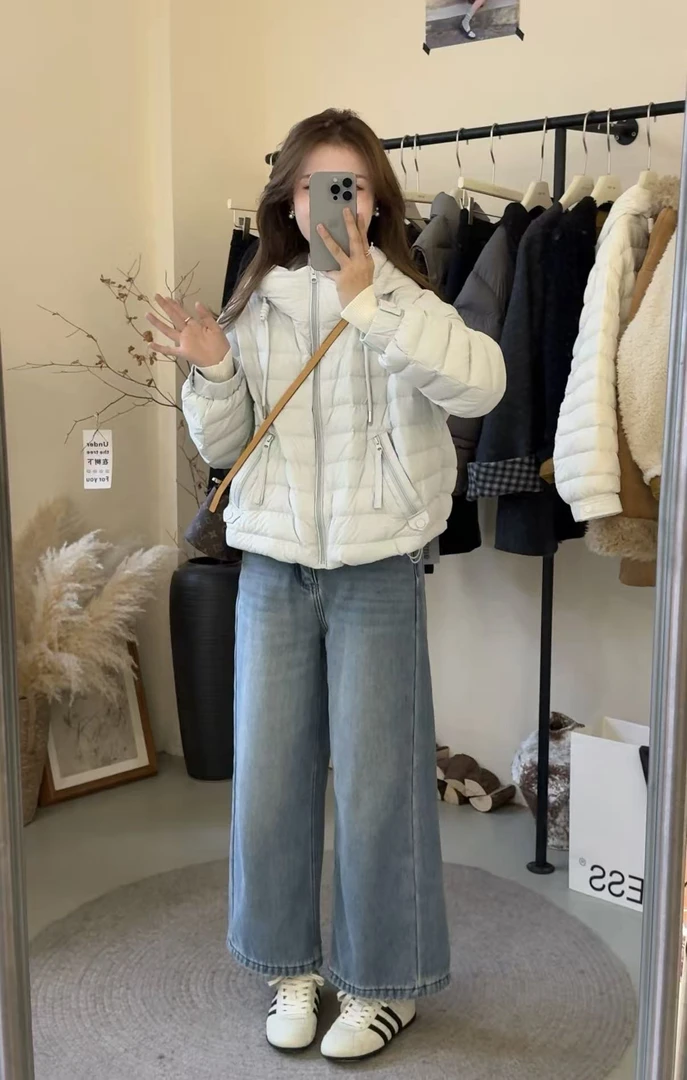【排骨连帽】冬季减龄显瘦连帽羽绒服90绒4418