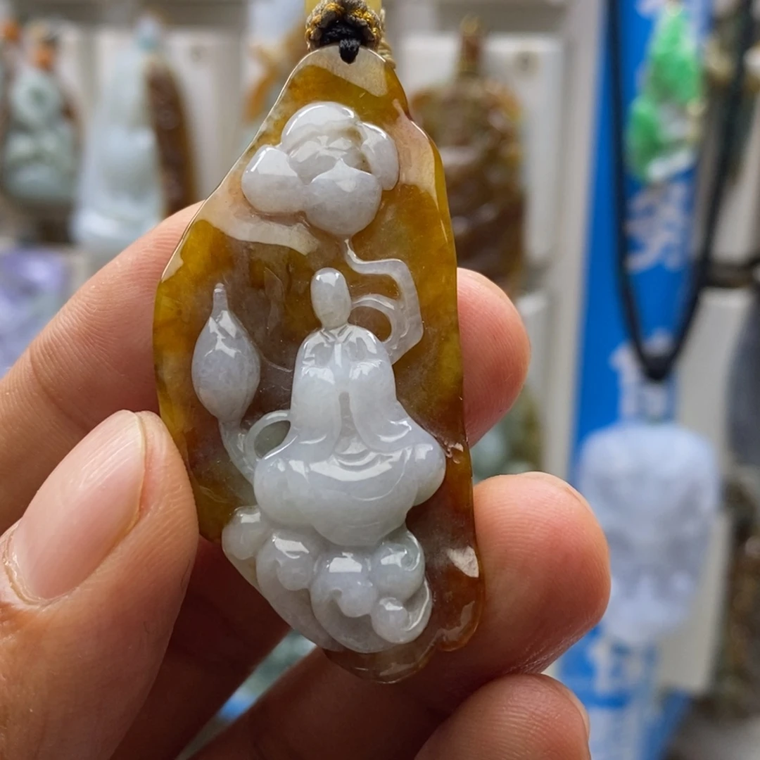 墨***兮翡翠未镶嵌颈饰悟道