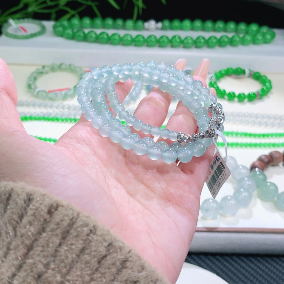 翡翠未镶嵌手链卡5-8