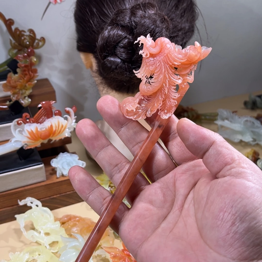 蛇纹石玉未镶嵌发簪