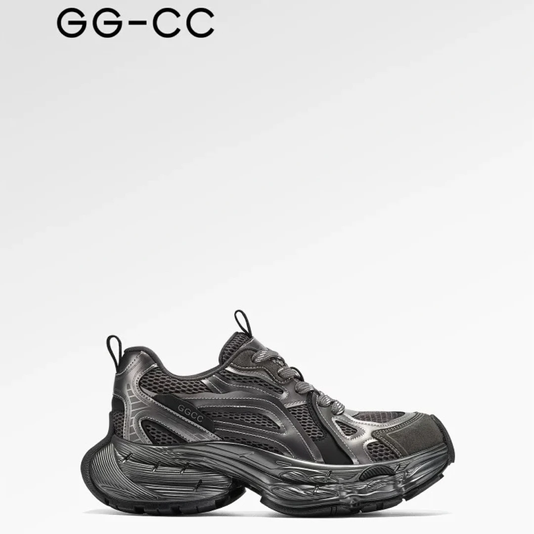 【潘多拉星】GGCC2026年春季新款潮流复古厚底老爹鞋女增高休闲鞋