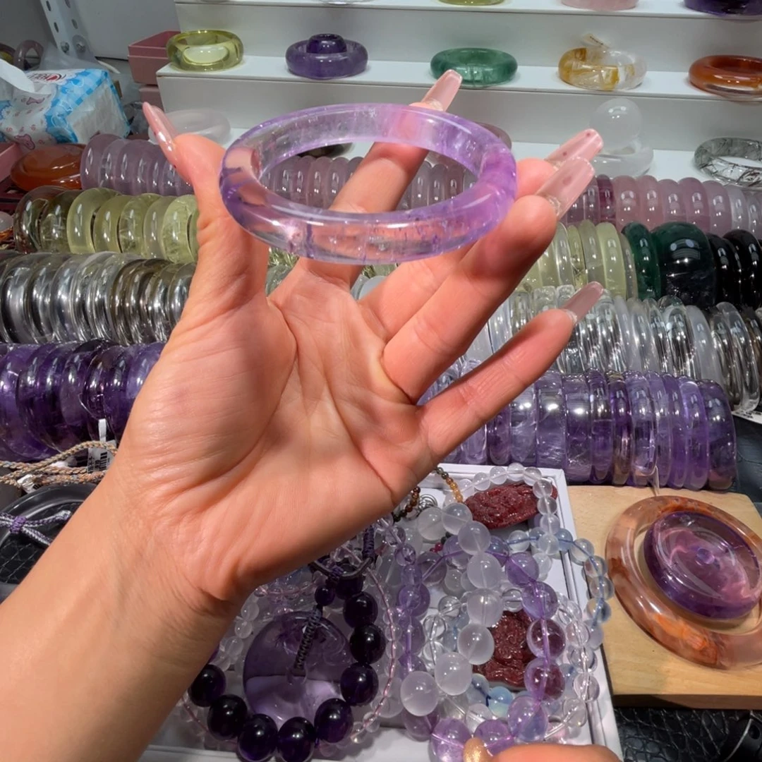 水晶手镯未镶嵌手镯59.3圈口28号