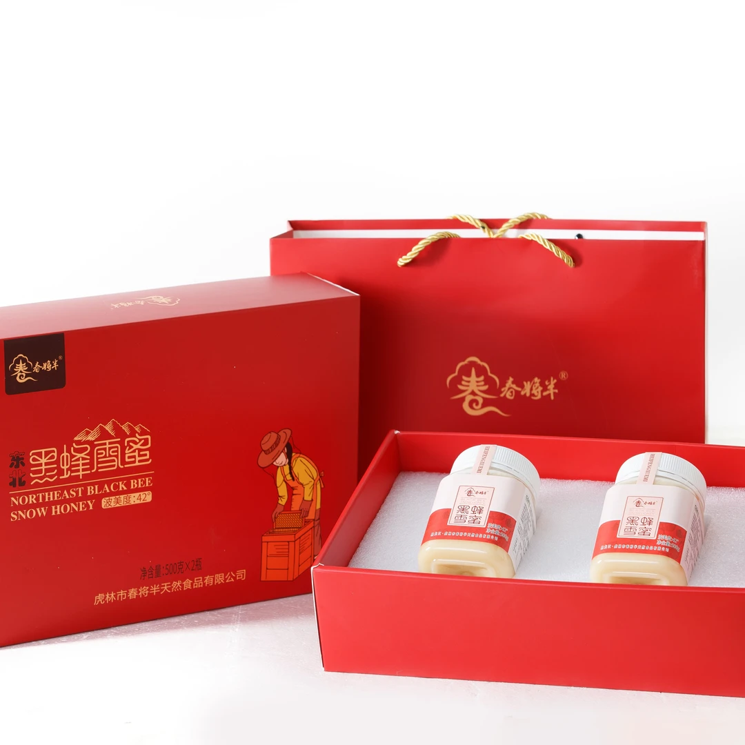 春将半牌东北黑蜂雪蜜椴树雪蜜500克*2瓶礼盒装