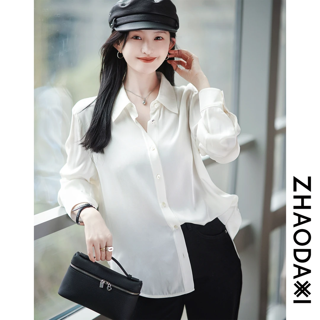 【赵大喜】 氧气翻领真.丝衬衫 | 经典款22姆米重磅真.丝 小翻领.