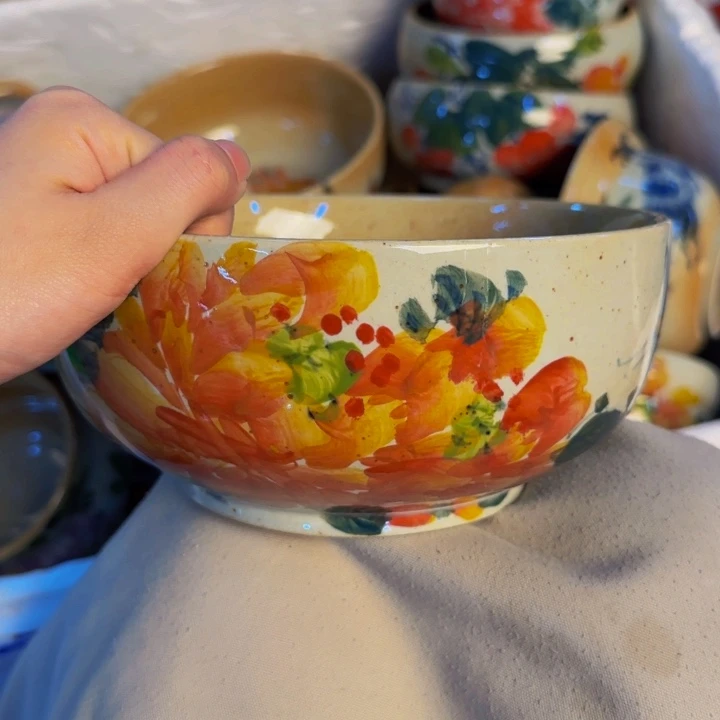 瓷片手工手绘细微不一样