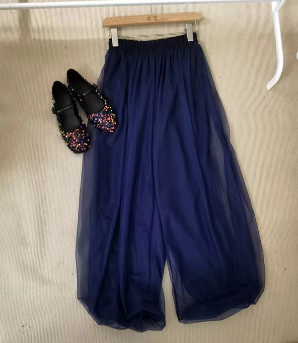 I3747显瘦网纱春秋灯笼裤网纱裙裤宽松阔腿裤形体显瘦雪纺裤