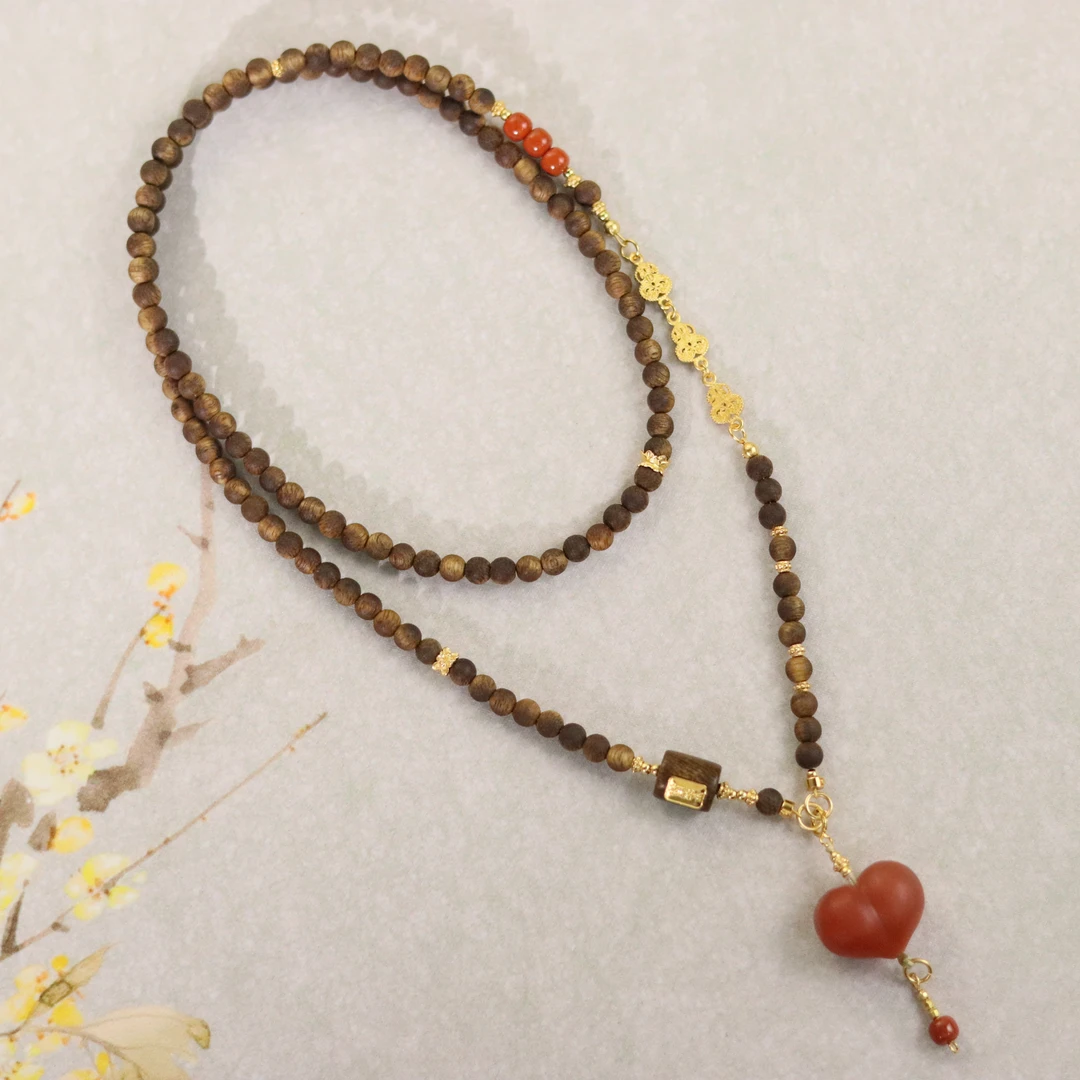 沉香ZC10A18715[原创]沉香南红项链（多样性发货)