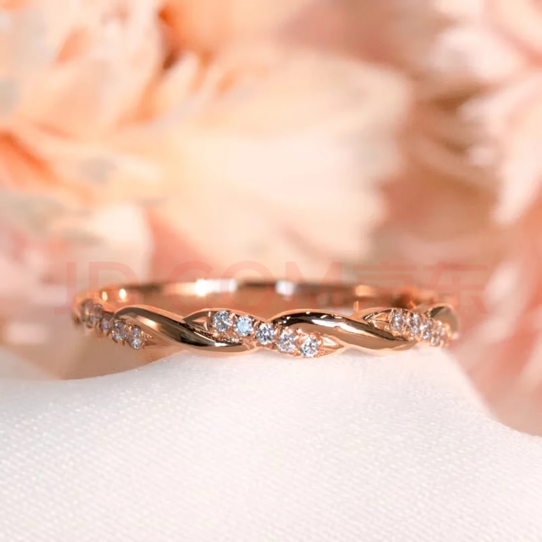 YUAN  玫瑰金麻花排戒【拍下备注圈口】