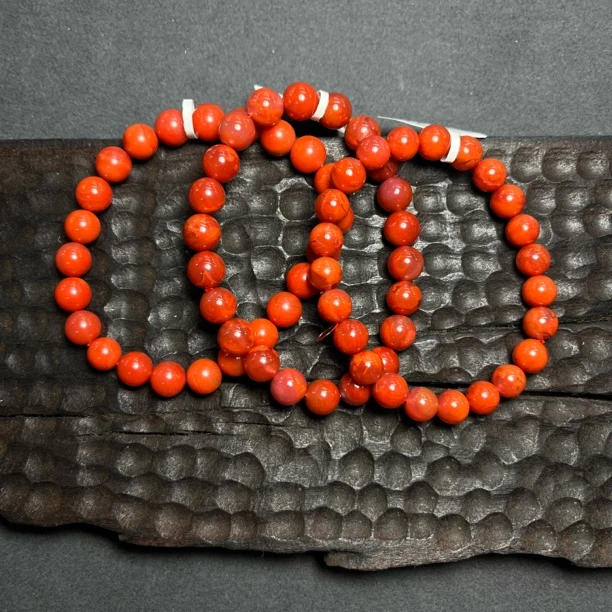 原矿无优化天然南红川料柿子红火焰纹单圈8mm左右多样性发一件